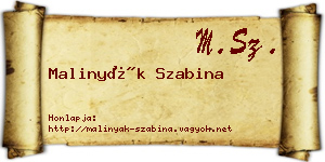 Malinyák Szabina névjegykártya